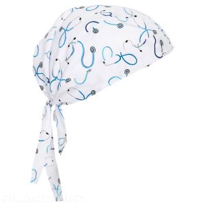 Calot Médical Unisex Creyconfe - Bandana Palermo avec Motif Stéthoscope