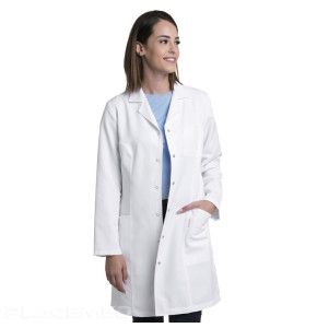White Long-Sleeve Coat - Very Feminine Fit - Nurse Coat Creyconfé Model Arles
