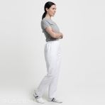 Pantalon Infirmière Coupe Slim Fit Elastiqué - Creyconfé Santander en Microfibre Anti-taches et Antibactérienne - Blanc