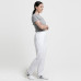 Slim Fit Elasticated Nurse Pants - Creyconfé Santander in Stain-Resistant and Antibacterial Microfiber - White