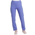 Slim Fit Elasticated Nurse Pants - Creyconfé Santander in Stain-Resistant and Antibacterial Microfiber - White V 6171