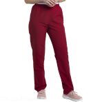 Slim Fit Elasticated Nurse Pants - Creyconfé Santander in Stain-Resistant and Antibacterial Microfiber - White V 6172