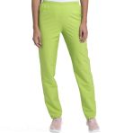 Pantalon Infirmière Coupe Slim Fit Elastiqué - Creyconfé Santander en Microfibre Anti-taches et Antibactérienne - Blanc V 6175