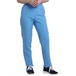 Slim Fit Elasticated Nurse Pants - Creyconfé Santander in Stain-Resistant and Antibacterial Microfiber - White V 6179