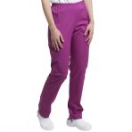 Women's Hospital Pants - Creyconfé Santander Basics Microfiber - For a Neat Look - Fuchsia