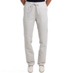 White or Ecru Medical Pants - Creyconfé SIBU Functional, Comfortable, and Breathable Pants - White V 6206