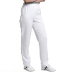 Pantalon Infirmiere Slim Fit - Pantalon Médical Creyconfé Shanghai en Microfibre 100% Polyester - Blanc