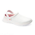 Anti-Slip Hospital Clog in Microfiber - Dian JAVEA Model - Straight Shape with Rounded Toe - White