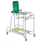 Trolley For Dirty Laundry Bags With Waste Collector Pedal Lids Without Portfolio Bags - Capacity 4 Bags In-line V 10431