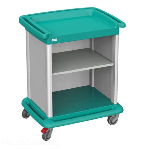 Multifunction Laundry Cart 1 Shelf 1 ABS Base with Bumpers Wheels with Brake ES 8 For Patient and Linen Hygiene