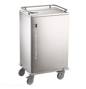 Trolley For Clean Linen In Stainless Steel With Brakes, 1 Height-Adjustable Shelf, 1 Door Key Lock With 270 Opening