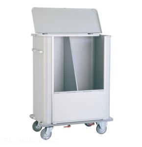 Dirty Laundry Collection Container with 2 Drain Taps Watertight Partition Bumpers Lower Bumper Lid and Foldable Front Panels