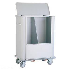 Dirty Laundry Collection Container with 2 Drain Taps Watertight Partition Bumpers Lower Bumper Lid and Foldable Front Panels