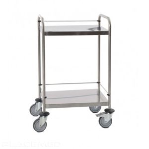 Welded Stainless Steel Trolley 2 Trays 600x400mm with Galleries - To Assemble