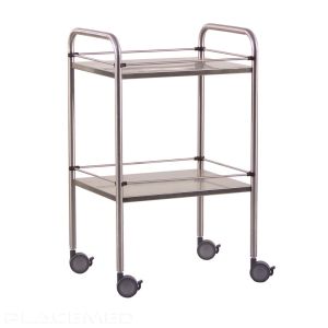 Holtex Stainless Steel Medical Trolley 60 x 40 x 80 cm with 2 Removable Trays