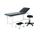 Kit Divan d'Examen Epoxy avec Tabouret et Marchepied 1 Marche  - Noir - Holtex