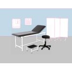 Kit Divan d'Examen Epoxy avec Tabouret et Marchepied 1 Marche  - Noir - Holtex