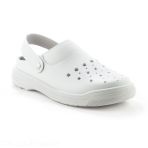 Perforated, lightweight, antistatic and non-slip medical clogs - White