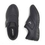 Medical Shoes in Microfiber by Suecos Model Bo with Velcro Closures - Black