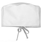 Unisex White Medical Cap - Polyester and Cotton - Washable at 60°C - Adjustable - Rear Vent for Comfort