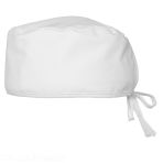 Unisex White Medical Cap - Polyester and Cotton - Washable at 60°C - Adjustable - Rear Vent for Comfort