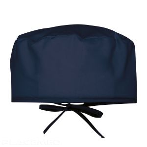 Polycotton Block Cap Washable at 60°C - Navy Blue - Adjustable Unisex Model