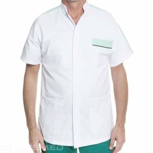 Tunique Médicale Mixte Etna - Blanc et Aqua - Tailles Disponibles de 00 à 7