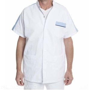 Etna Unisex Medical Tunic - White and Blue - Sizes 00 to 7