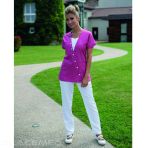 KYM Women's Tunic Raspberry and White - Style and Practicality in 5 Sizes - Size 40/42