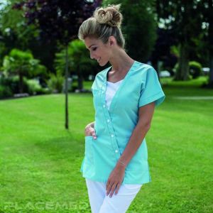 Women's KYM Tunic in Lagoon & White - Elegance & Comfort in All Sizes