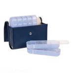 Pilulier Pilbox Maxi - 4 Prises par Jour : Matin, Midi, Soir et Nuit - Bleu Marine