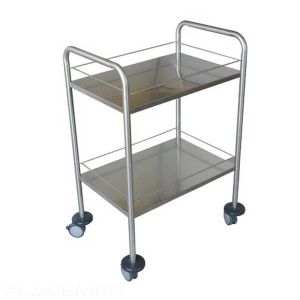 Stainless Steel Medical Trolley - Versatile with Shock-Protected Wheels