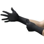 Ansell MICROFLEX®93-862 Gants d'examen jetables en nitrile pour mécanique, automobile, industrie et santé, Noir Taille XL 100 unités