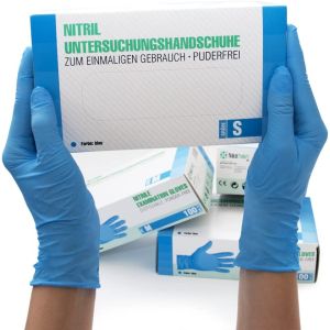 Gants en Nitrile Bleu SF Medical - Taille S - 1000 Pièces (10 Boîtes)