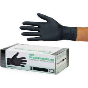 Gants En Nitrile Boîte De 100 Pièces (L, Noir) SF Medical Products GmbH