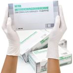 SF Medical Products GmbH Gants en nitrile Boîte de 100 pièces (M, Blanc) Gants d'examen jetables, sans poudre, sans latex, non stériles, médica...