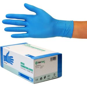 SF Medical Products GmbH Gants en nitrile Boîte de 200 pièces (L, Bleu) Gants d'examen jetables, sans poudre, sans latex, non stériles, médicau...