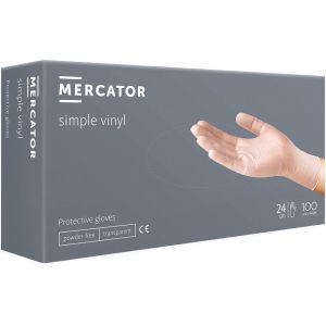 Gants vinyle MERCATOR SIMPLE VINYL, taille : M - 100 pieces, Gants jetables non poudrés, gants de protection transparents, pour le bricolage, sans...