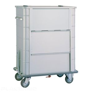 Laundry Bag Collection Trolley 2050 With Drain Tap, Lid, and Three-Part Front Panel